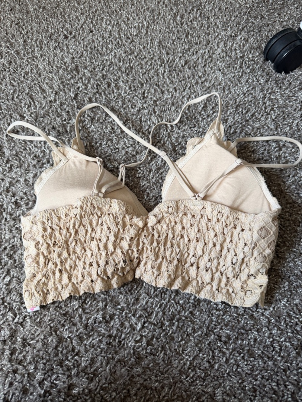 Pink Lily Lace Bralette in Beige size medium - Picture 3 of 5